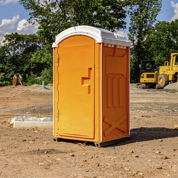 can i customize the exterior of the porta potties with my event logo or branding in Round Mountain Texas